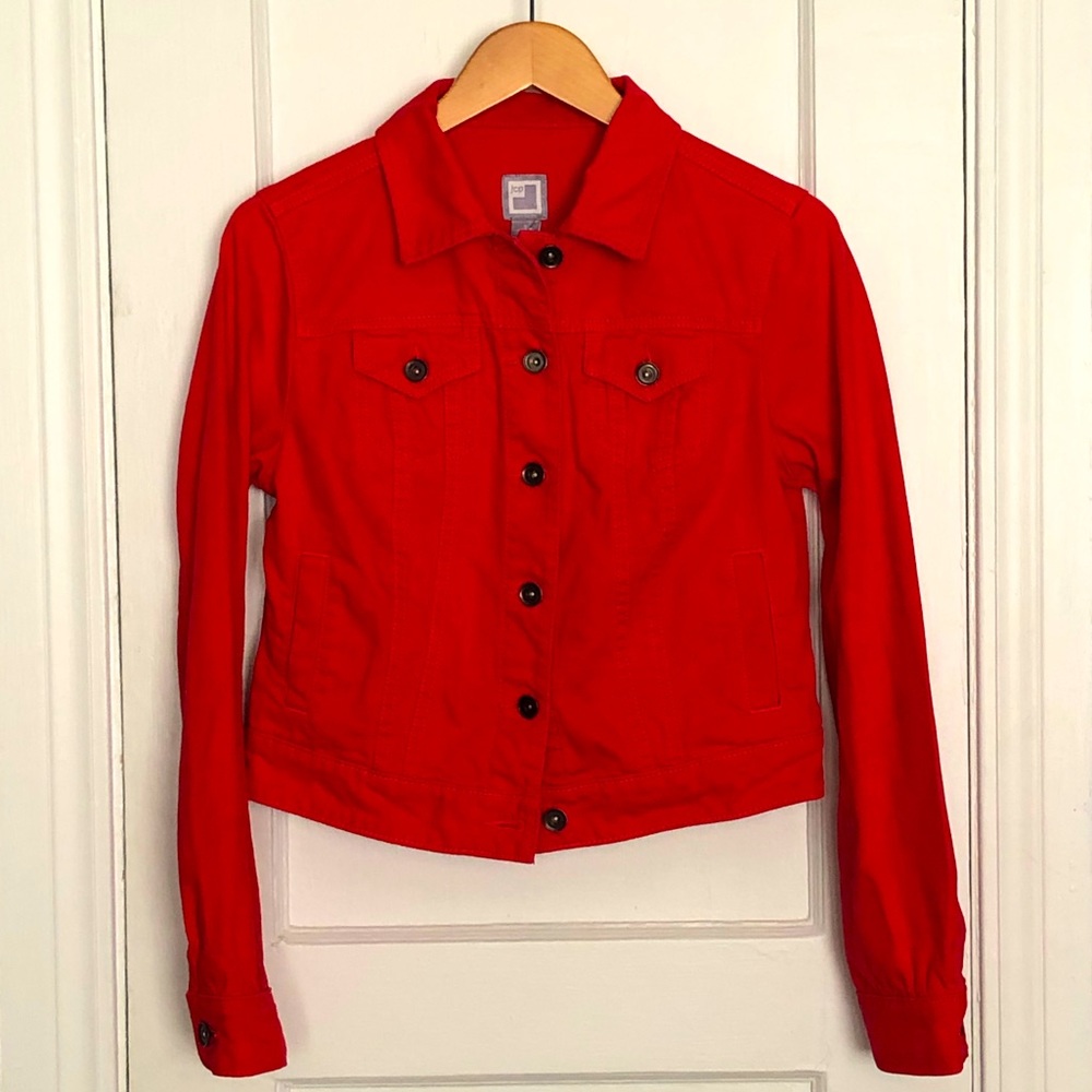 Classic Red Denim Jacket
